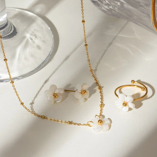 Stainless Steel Necklace Flower