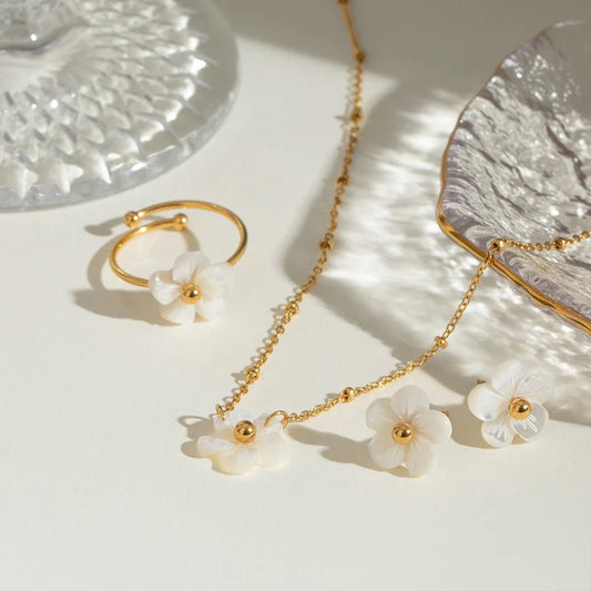 Stainless Steel Necklace Flower